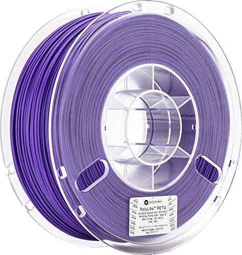 Polymaker PolyLite 3D Printer Filament, PETG Filament, 1.75mm Filament, 2.2lb(1Kg) Purple Filament [Random Outer Packaging]…
