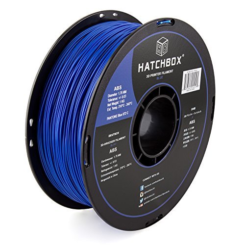 HATCHBOX ABS 3D Printer Filament, Dimensional Accuracy +/- 0.3 mm, 1 kg Spool, 1.75 mm, Blue