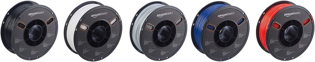 Could this be the validation 3D printing on desktop has been waiting for?  Selection of AmazonBasics PETG 3D printer filaments.  Image via Amazon