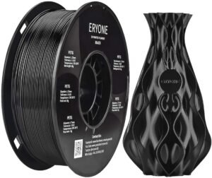 ERYONE PETG Filament, 1.75mm ±0.03mm Filament for 3D Printer, 1KG(2.2LBS)/ Spool, Black