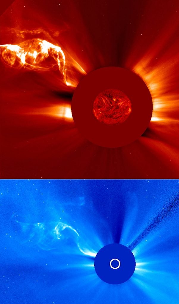 Satellite reveals huge solar filament blazing out from the Sun