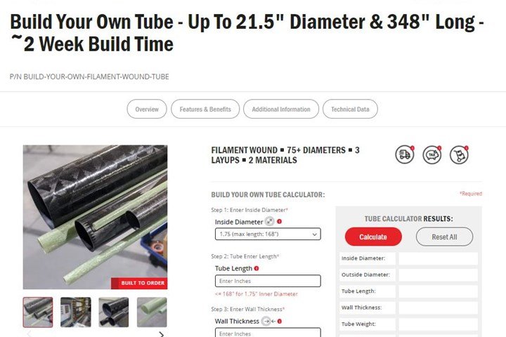 Rock West Composites offers custom filament-wound tube website feature 