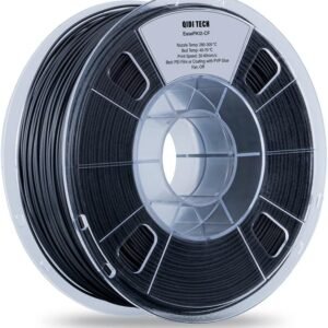 R QIDI TECHNOLOGY PA12-CF Nylon Filament 1.75 Black, Carbon Fiber Nylon Filament 1.75mm 1Kg Spool 3D Printer Filament, High Strength, High Precision, No Warpage, Low Moisture Sensitivity