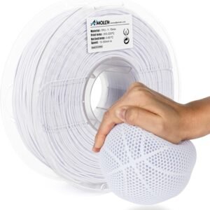 AMOLEN TPU 3D Printer Filament 1.75mm, Flexible Soft TPU 3D Printing Filament Supports High Speed, 1kg Spool(2.2lbs), Paper White