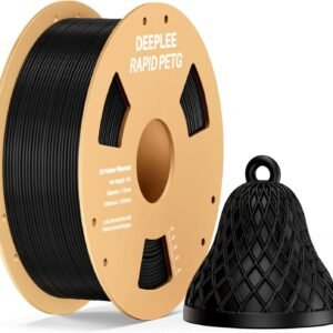 DEEPLEE Rapid PETG Filament 1.75mm, High Speed PETG 3D Printer Filament Up to 600 mm/s, Dimensional Accuracy +/- 0.02 mm, Fits for Most FDM 3D Printers, 1kg Black