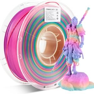 2025 Upgrade US Raw Materials PLA 3D Printer Filament, Multicolor Rainbow PLA 1.75mm, Shiny Multi Color Change Filament 3D Printing PLA Filament for Most FDM 3D Printer, +/-0.02mm, 1kg/2.2lb