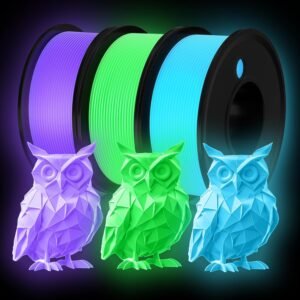Dollate 3D Printing Filament - 3 Color Printing Filament Blue Purple Green 1.75mm Dimensional Accuracy ±0.02mm Filled Filament Spools, Vacuum Packed 250G X 3